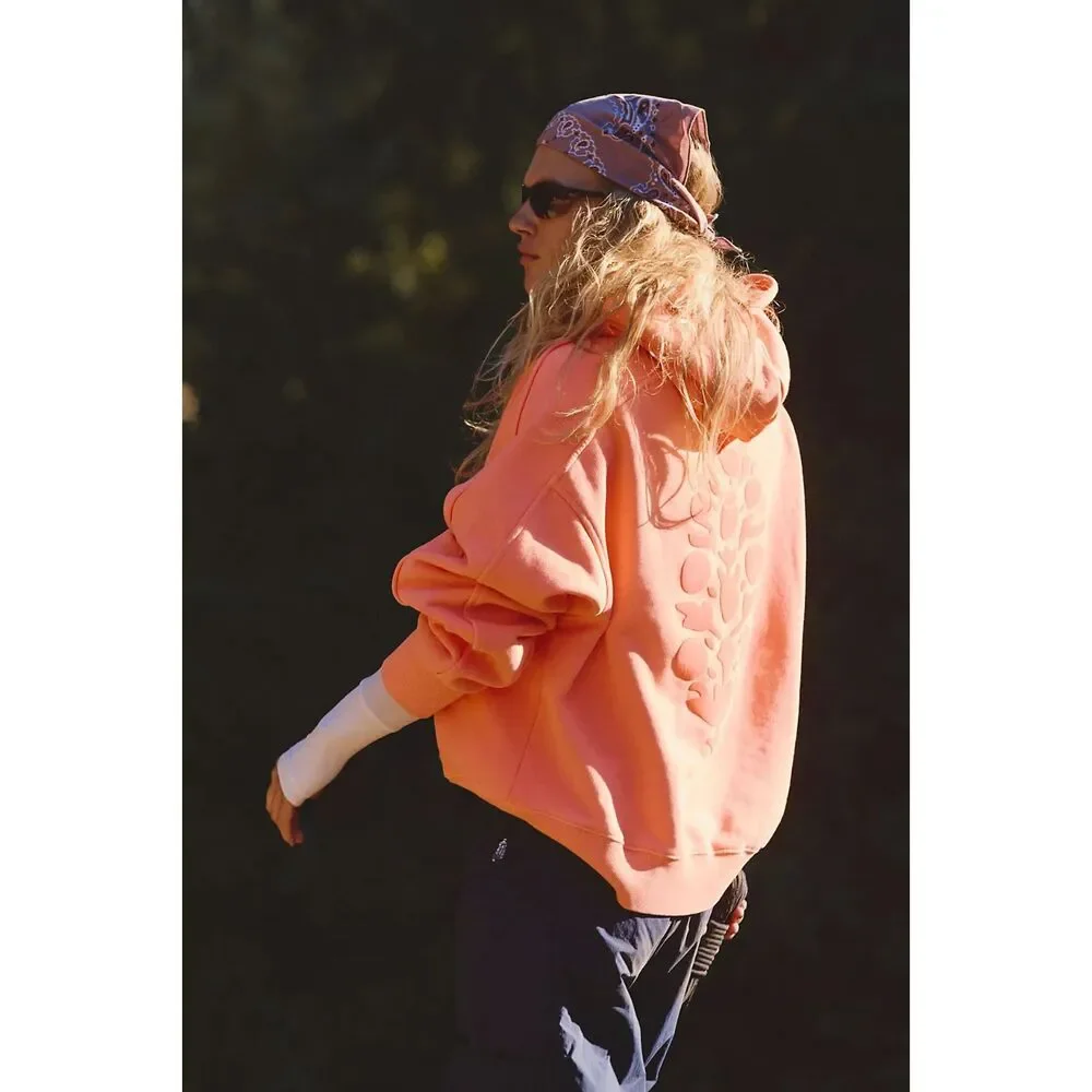 Free People x FP Movement A Cut Above Flocked Buti Hoodie